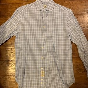 Gitman Bros. Light Blue Patterned Shirt (M)
